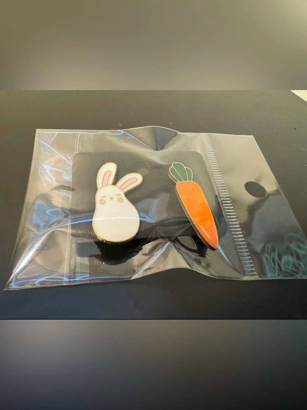 Bunny & Carrot Enamel Kids Earrings - White, Orange & Green